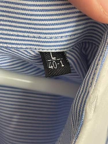 VALENTINO VINTAGE ITALY LUXURY STRIPED SHIRT WHITE COLLAR SIZE L - Picture 14 of 15