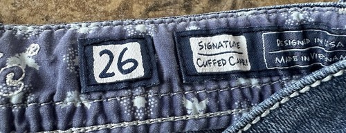 MISS ME SIGNATURE CUFFED CAPRI WOMENS USA 26 DISTRESSED STRETCH JEANS - Picture 6 of 8