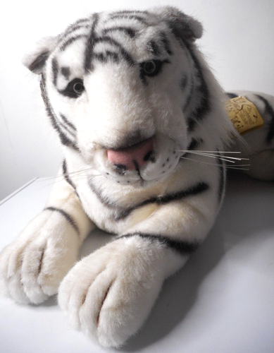 Peluche realista raro JC Penny Scarborough Collection 23" Bengala tigre blanco Corea - Imagen 2 de 19