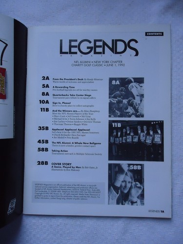 LEGENDS NEW YORK CHAPTER CHARITY GOLF CLASSIC JUNE 1,1992 WINGED FOOT MAGAZINE - Picture 2 of 3