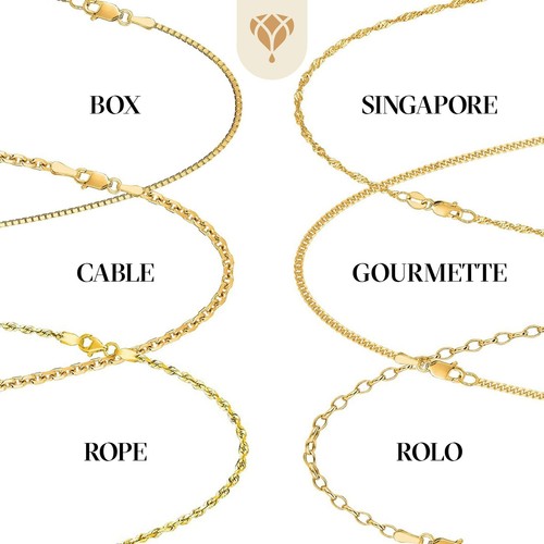 Collar de cadena de eslabones de cable de corte de diamante oro blanco liso de 14 K, de 13"" a 30"" pulgadas - Imagen 6 de 15