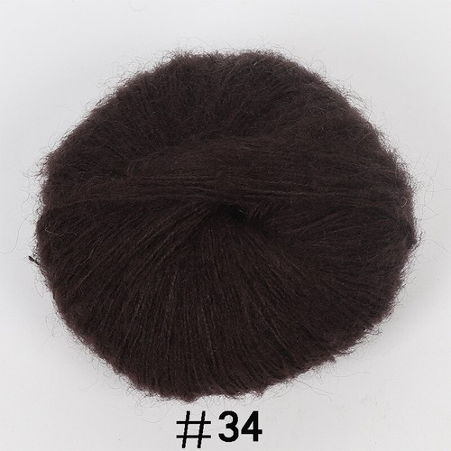 Hilo de mohair felpa hilo de cachemir tejido a mano lana ganchillo para coser chal bufanda - Imagen 45 de 52