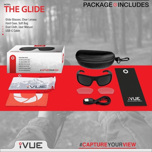 iVUE Glide 1080P HD Camera Eyewear, Ultra Slim, Wearable Video Recording DVR - Picture 7 of 7