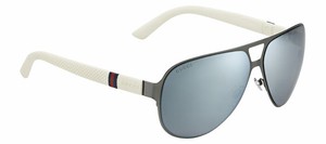 Gucci-Men-039-s-Sunglasses-GG2252S-R8XT7-White-Black-Aviator-62mm-Authentic