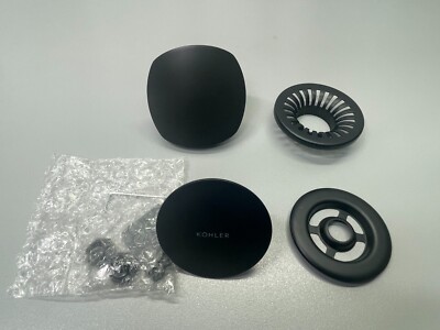 Kohler K-T37391-BL PureFlo Bathtub Drain Trim - Matte Black, Rotary Turn Handle, No Strainer
