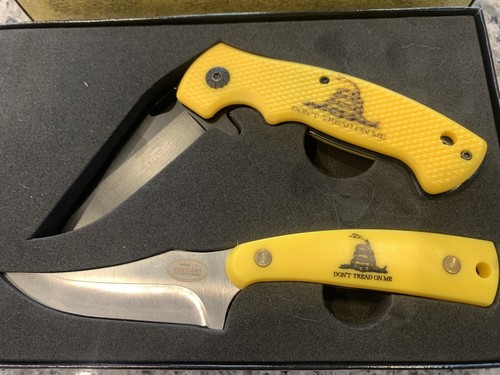 Kentucky Cutlery Don't Tread on Me 2pc Folding Knife Set Knife Yellow 2A - Picture 2 of 2