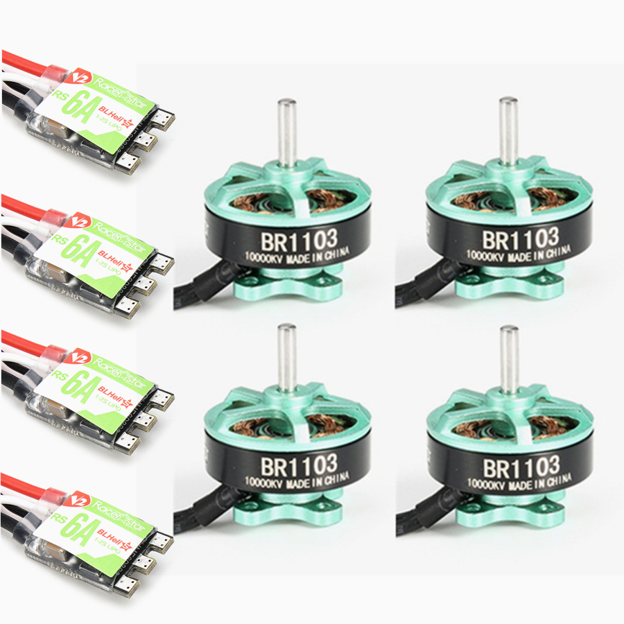 4X Racerstar Racing Edition 1103 BR1103 10000KV 1-2S Motor verde + 4X RS6A V2 Bl 4X Racerstar Racing Edition 1103 BR1103 10000KV 1-2S Motor verde + 4X RS6A V2 Bl