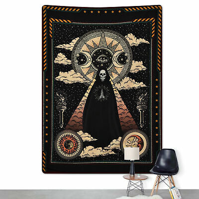 Gothic Sun Skull Tapestry Wall Hanging Mandala Tapestry Bedspread Decor Art S2G6