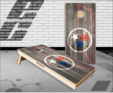 Tennessee State American Flag Wood Cornhole Boards Bean Bag Toss Game