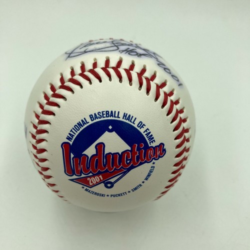 Kirby Puckett Dave Winfield Bill Mazeroski '01 HOF Induction Signed Baseball JSA - Picture 6 of 10