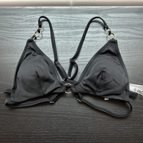 Victoria's Secret Sample Black Swimsuit Coverage Padded Bikini Top, Size L