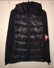 FILA Fan Favorite Black Puffer Removable Hood Coat Jacket NEW Womens Sz M L XL