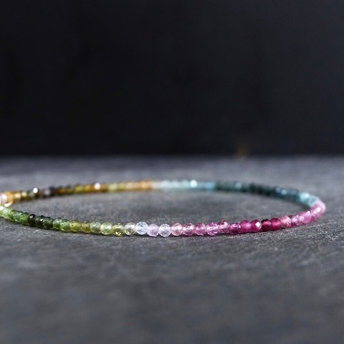 Pulseras con cuentas redondas facetadas de turmalina de turmalina multi sandía A++ 6-8"" - Imagen 9 de 14