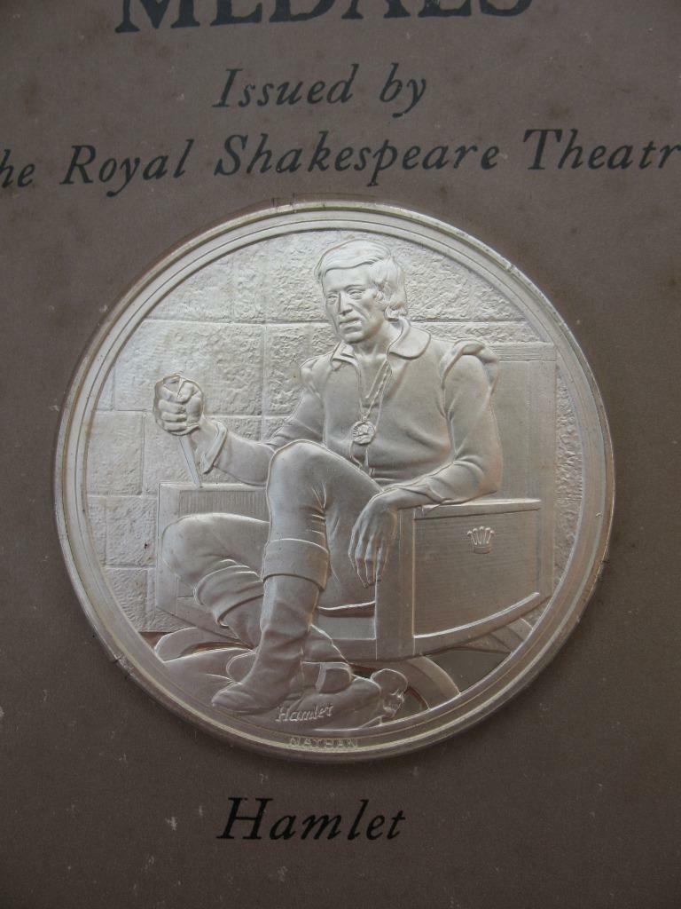 1.3-OZ 925 SILVER FRANKLIN MINT LE & CAPSULE SHAKESPEARE HAMLET MINT COIN +GOLD Erg populair