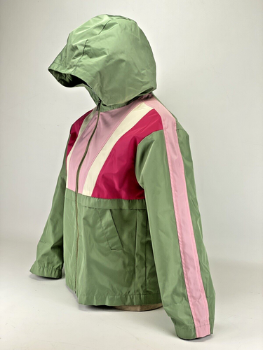 Girls XL 14 GYMBOREE Zip Up Jacket Lightweight Coat Windbreaker Green Pink - Picture 2 of 8