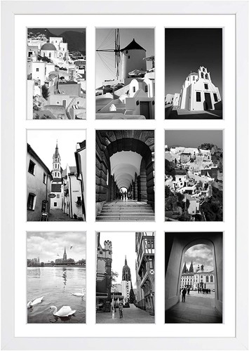 13,6x19,7 Bilderrahmen für neun 4x6 Fotos Passepartout für Hochzeit Abschluss - Bild 10 von 12