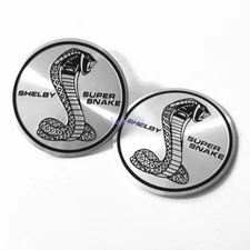 2x SHELBY Car Fender SIde Emblem Silver Water Cup Badge Stickers For Mustang GT