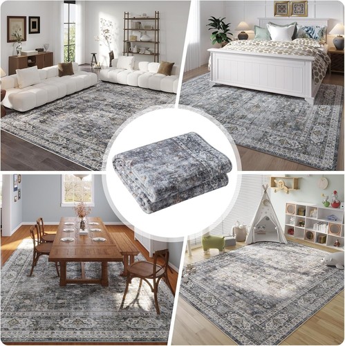 Soft Low Pile 6x9 Floral Rug - Perfect for Living Room or Kids' Playroom - Picture 7 of 11