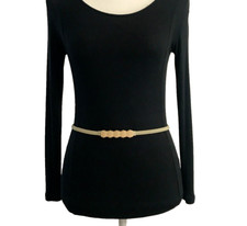 Women's Coil Belt Beige One Size VTG Metal Skinny Classic Disco Dress Stretch