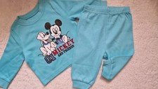 NEW DISNEY NICE MICKY MOUSE  WINTER BABY BOY TOP JOGGERS OUTFIT SET 0-3 mths 