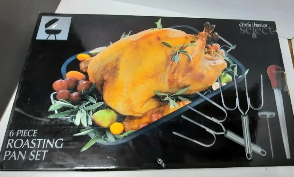 Roasting Pan Chef Basics Select, 6 piece set 11”x15 1/4" App. New