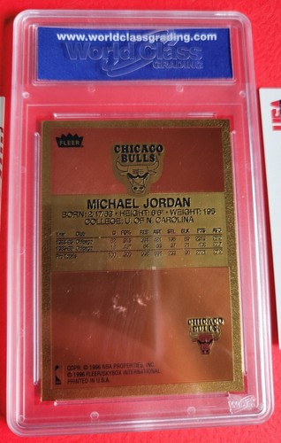 MICHAEL JORDAN  1996-97 FLEER ROOKIE GOLD REFRACTOR GEM MINT 10 CARD + USA +CA23 - Picture 6 of 8