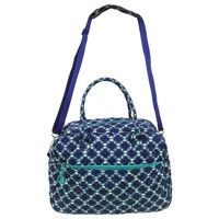 Large Quilted Cotton Duffel Bag Blue Moroccan Trellis Shoulder Shop Tote Carryon on sale Large Quilted Cotton Duffel Bag Blue Moroccan Trellis Shoulder Shop Tote Carryon on sale