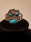 Morenci Turquoise Bracelet, Vintage, ca 70's Old Pawn Navajo Sterling Silver &