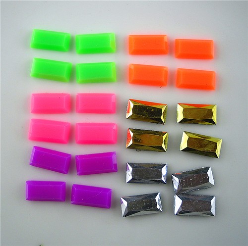 hotfix rettangolo 5x10mm resina AB cristallo fondo piatto decorazione strass 200pz - Foto 15 di 15