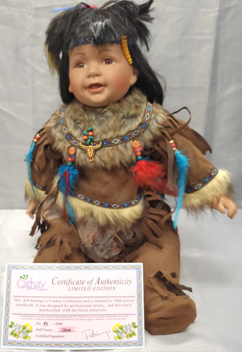 Cathay Collection Native American Indian Porcelain Doll Oliver