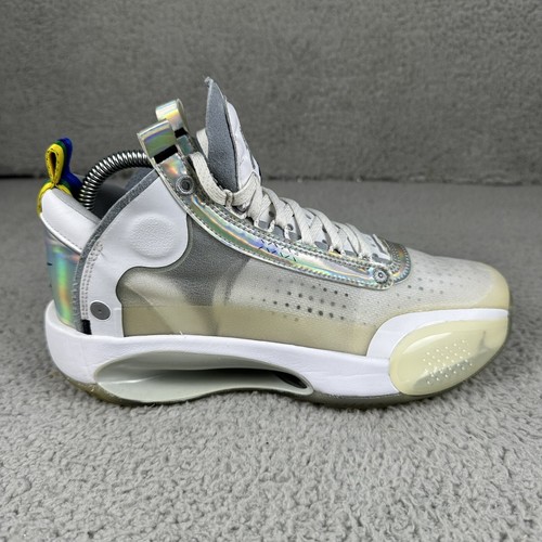 Air Jordan 34 XXXIV Flight GS Unite BQ3384-101 White Metallic Youth Size 6Y - Picture 5 of 14