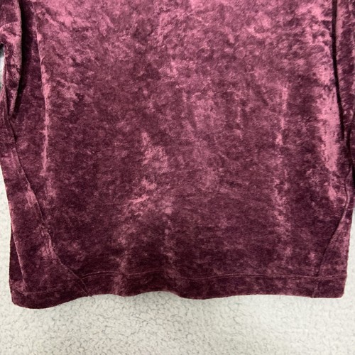 We The Free People Sweater Womens XS Burgundy Crushed Velvet Sweatshirt Top - Picture 8 of 10