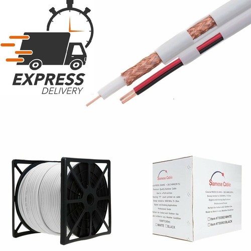 RG59 18/2 Cable Siamese 1000ft 500ft 250ft Security Camera CCTV Bulk Coax Wire N - Picture 10 of 12