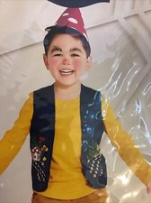 Hyde Eek Garden Gnome Toddler Costume Blue Red Halloween Dress Up Hat Vest