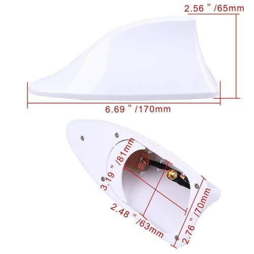 Shark Fin Roof Car Antenna Black Radio FM/AM Antena Radio Universal White New - Picture 4 of 10