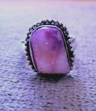 Sterling Silver Ameythst Drusy Ring