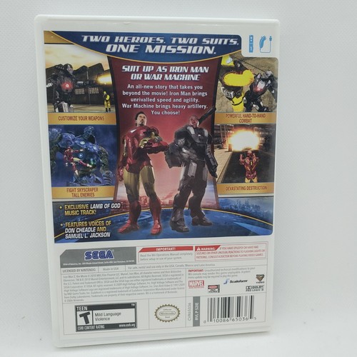 Iron Man 2 (Nintendo Wii 2010) Completo Con Manual PROBADO CLASIFICADO T SEGA - Imagen 2 de 4