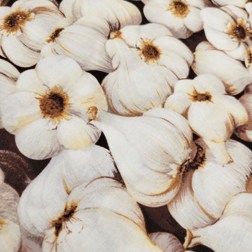 Garlic Print Cotton Fabric Farmers Market 2008 RJR Fabrics 2 Yards - Picture 3 of 4