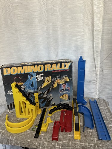 Domino Rally Intermediate Set 1989 Vintage Incomplete w Box Game Marbles