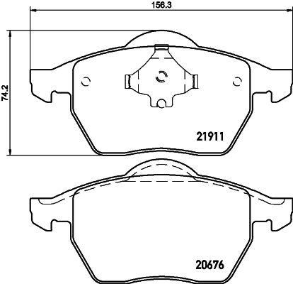 Hella 8DB 355 008-021 Bremsbelagsatz, Scheibenbremse Vorne FüR Audi Seat Skoda-image