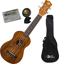 Luna Uke MALUHIA Peace Soprano Ukulele w/Bag, Tuner, and Cloth