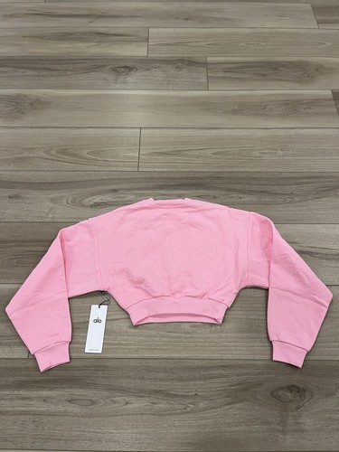 NWT ALO Yoga CROPPED ACCOLADE CREWNECK Sweet Pink Size S RARE SOLD OUT COLOR! - Picture 11 of 11