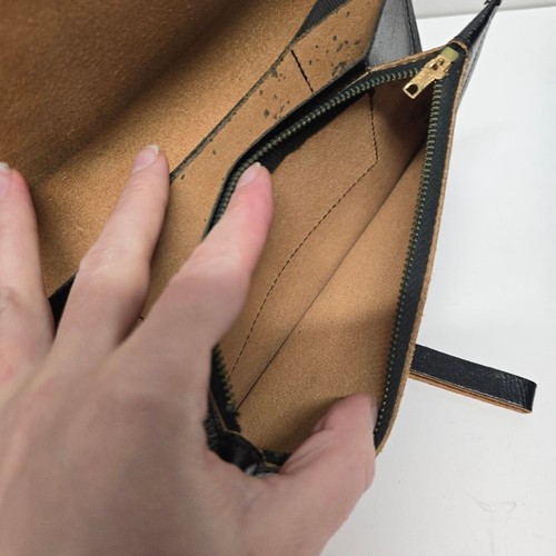Cartera larga de motociclista vintage de cuero genuino negro de los años 50 para hombre con cadena - Imagen 6 de 9