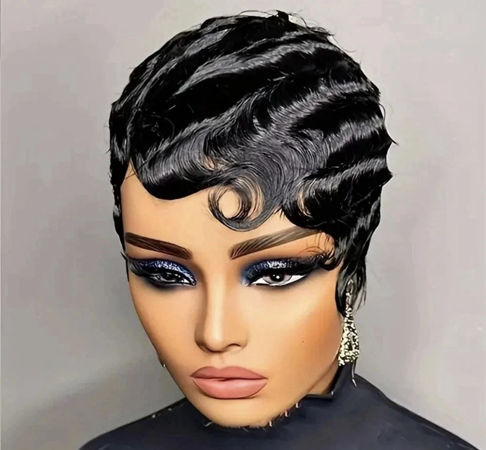 Cabello humano onda corta dedo Foto 2 de 4