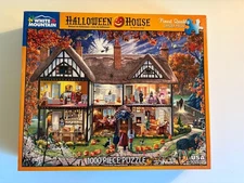 White Mountain Puzzle HALLOWEEN HOUSE Complete/Clean Steve Crisp 1000 Pieces