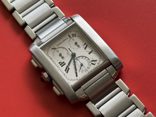 Cartier Tank Francaise 2303 Steel Mens Quartz Chronograph Preserved Original - Picture 11 of 21