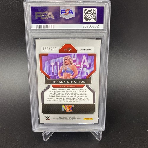 Tiffany Stratton PSA 9 MINT 2022 WWE PANINI Red Prizm #'d 136/299! Rookie RC - Picture 2 of 2