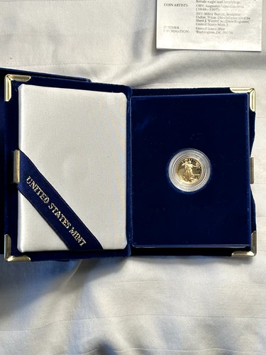 1/10 oz Gold American Eagle Coin 1990 Proof with original box