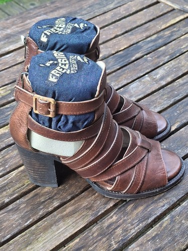 Freebird by Steven Claw Gr. 8 cognacbraun Riemchen Gladiator Sandalen Absatz Leder - Bild 5 von 24