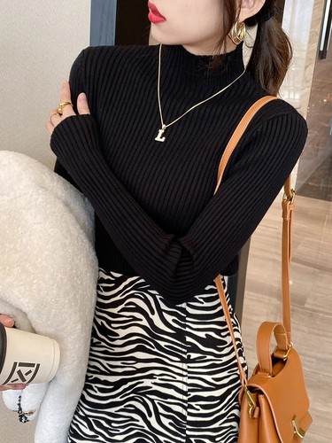 Elegant Solid Basic Knitted Tops Women Turtlneck Sweater Long Sleeve Casual Slim - Bild 8 von 25